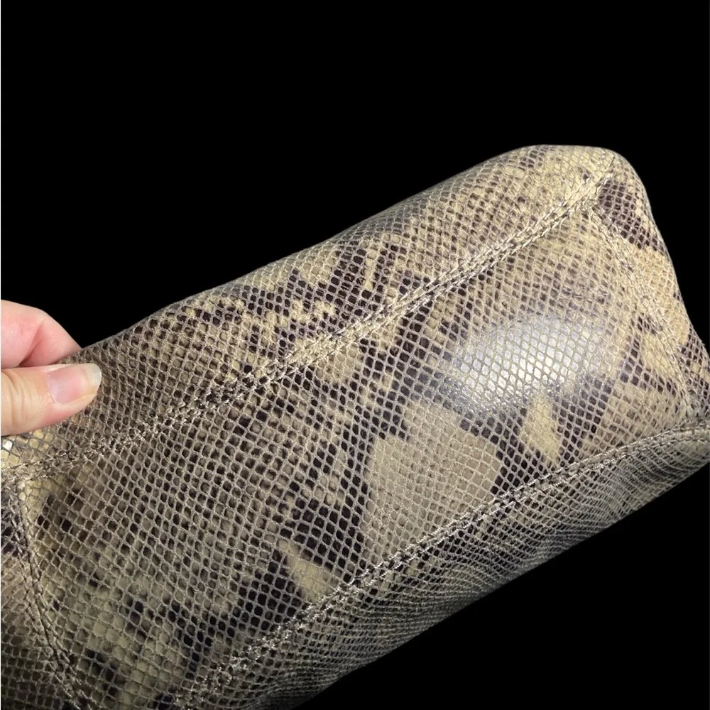 Michael Kors python embossed FULTON HOBO Shoulder Bag